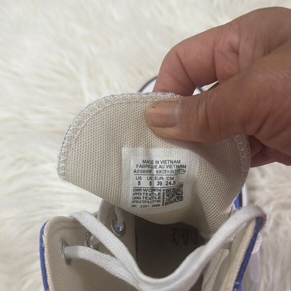 Converse All Star Chuck Taylor Blue and White High-Top Sneakers Size8 - Picture 9 of 11